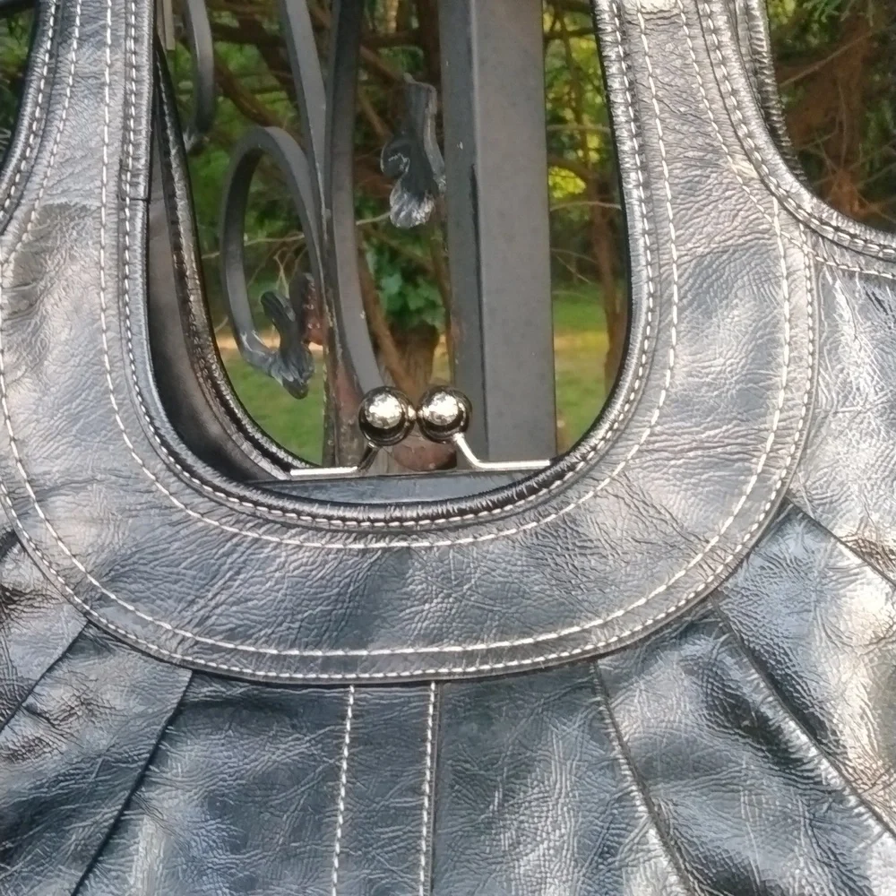 Coach Ergo Pleated Leather Kiss Lock Shoulder Bag, Vintage